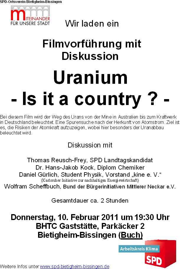 Einaldung Uranium Sity